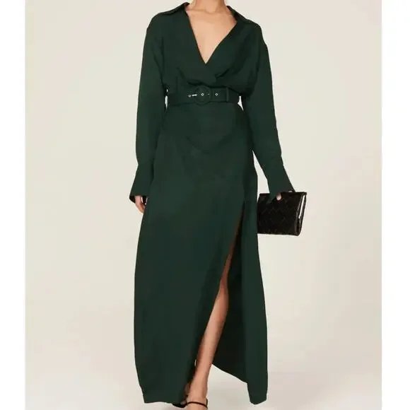 green emerald velvet dress Romeo Blouson Dress in Green & Pink Peony